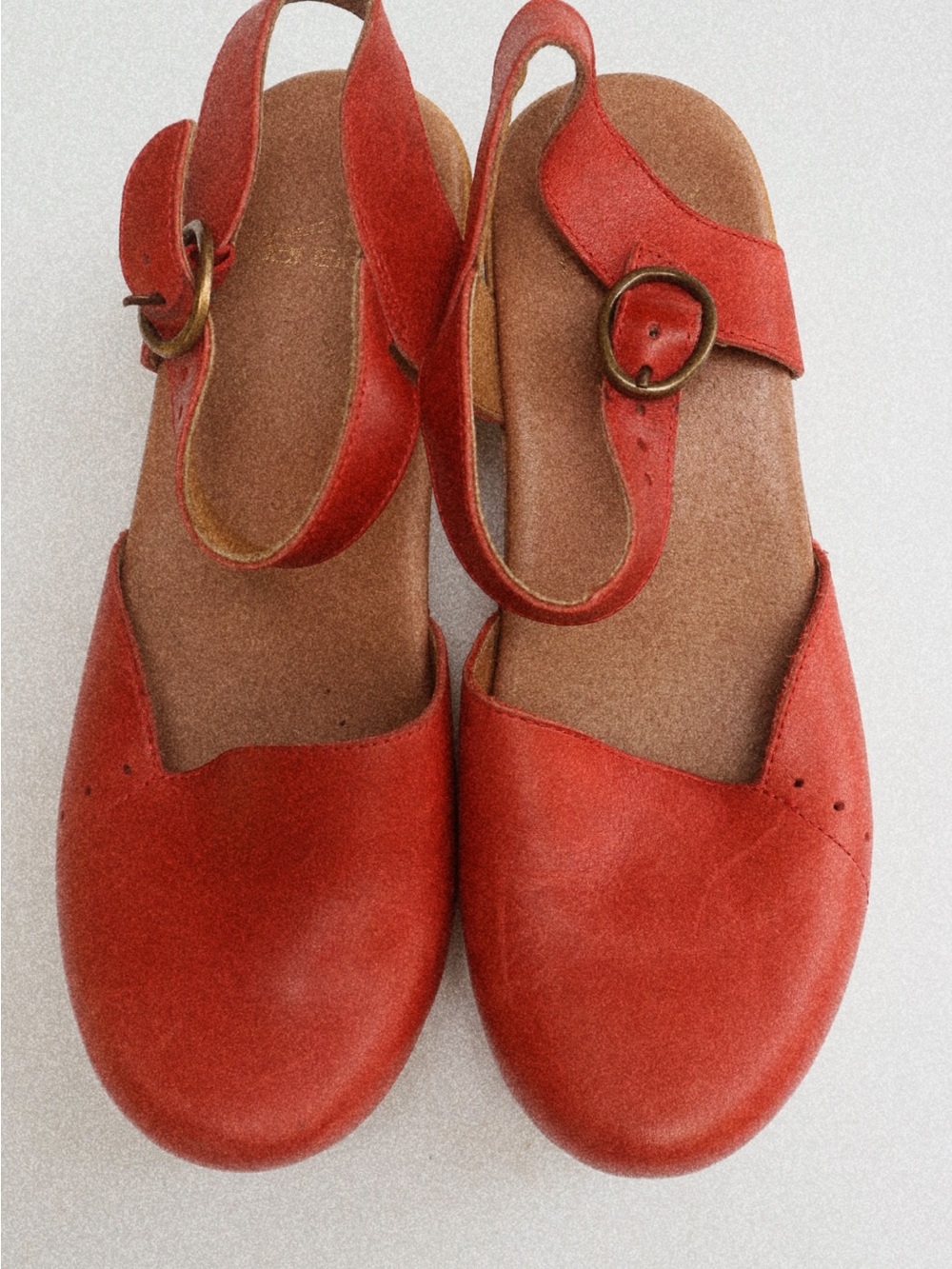 Dansko Maisie Red Leather Slingback Clogs Women’s 38 US 7.5-8 Mary Jane